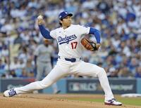 　ブルワーズ戦に先発したドジャース・大谷（共同）