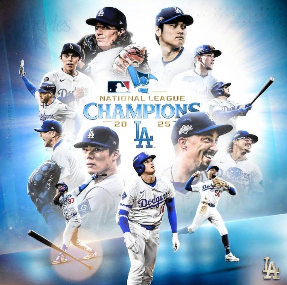 　ドジャースが公開したリーグ制覇のビジュアル（ロサンゼルス・ドジャース提供）