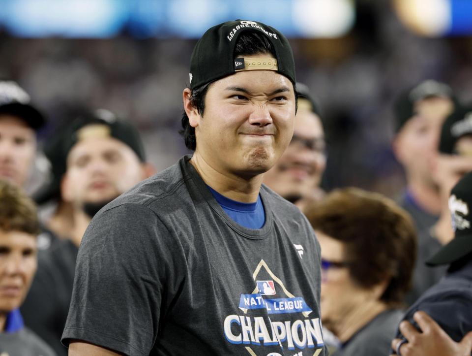 　リーグ優勝決定シリーズのＭＶＰに選ばれた大谷（共同）