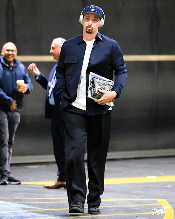 　球場入りしたスネル（ロサンゼルス・ドジャース提供）