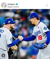 ドジャースのインスタグラム（＠ｄｏｄｇｅｒｓ）から