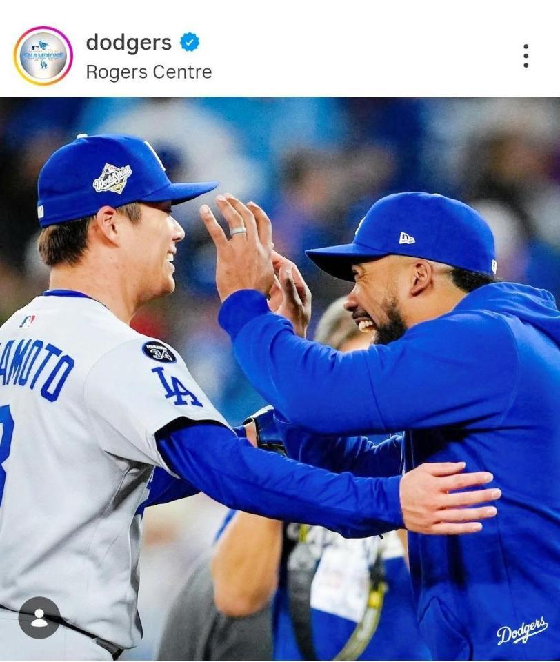 　ドジャースのインスタグラム（＠ｄｏｄｇｅｒｓ）から