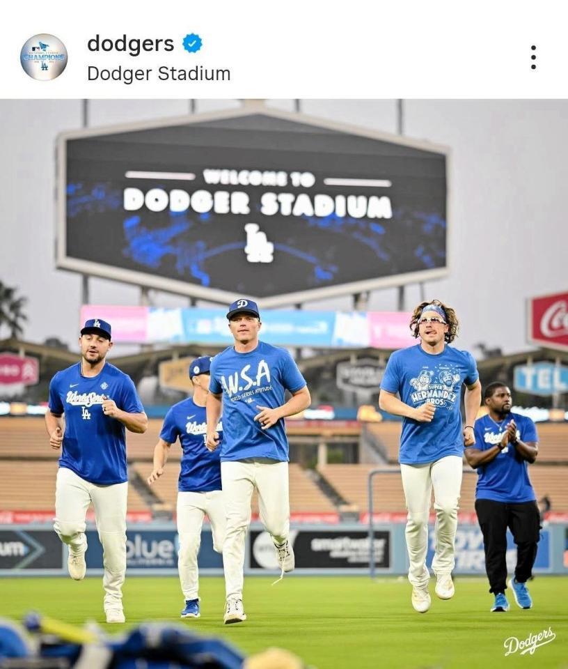 　ドジャースのインスタグラム（＠ｄｏｄｇｅｒｓ）から