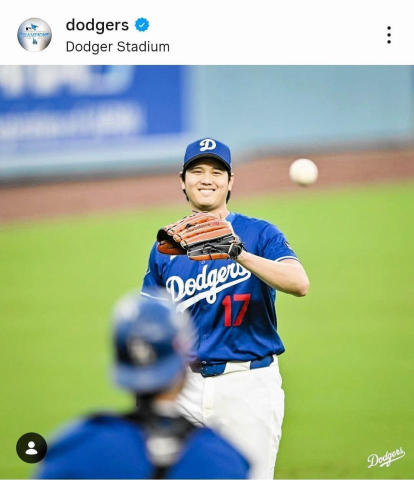 　ドジャースのインスタグラム（＠ｄｏｄｇｅｒｓ）から