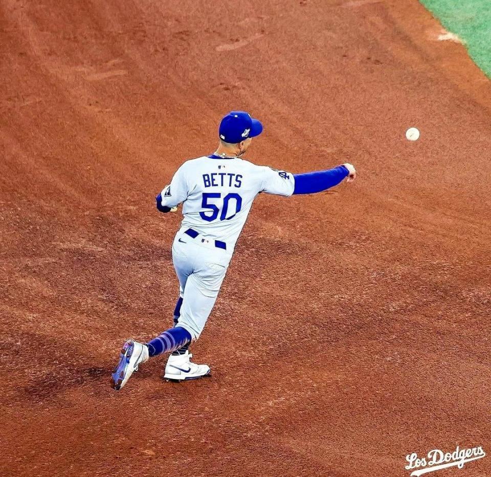 　好守備を連発したベッツ（ロサンゼルス・ドジャース提供）