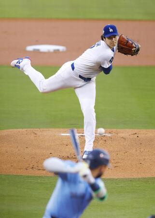 　ワールドシリーズ第４戦に先発したドジャース・大谷（共同）