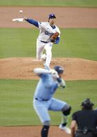 　ブルージェイズ戦に先発したドジャース・大谷（共同）