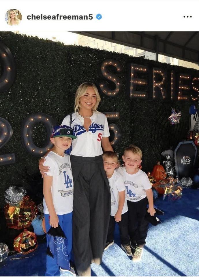 フリーマンの妻、チェルシーさんのインスタグラム（＠ｃｈｅｌｓｅａｆｒｅｅｍａｎ５）から