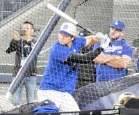 　フリー打撃を行う大谷翔平（撮影・小林信行）