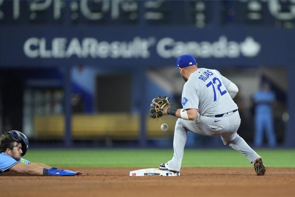 　９回、二走のバーガーが飛び出してしまい、併殺になり試合終了（写真：Imagn/ロイター/アフロ）