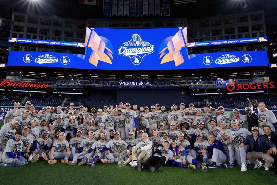 　ワールドシリーズ２連覇を果たしたドジャースナイン（写真・ＡＰ／アフロ）