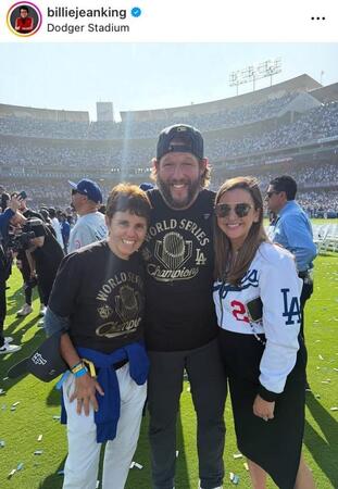 ビリー・ジーン・キングさんインスタグラム（ｂｉｌｌｉｅｊｅａｎｋｉｎｇ）より