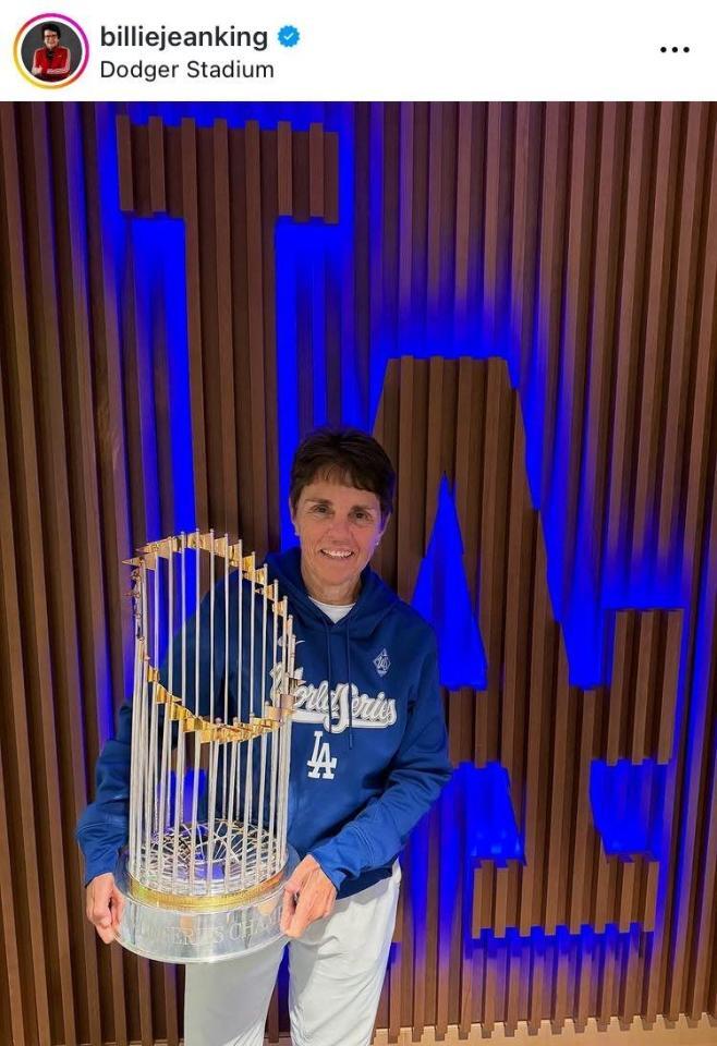 ビリー・ジーン・キングさんインスタグラム（ｂｉｌｌｉｅｊｅａｎｋｉｎｇ）より