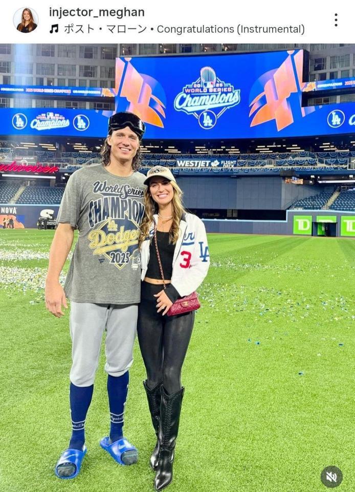 　グラスノーの婚約者・メーガンさんのインスタグラム（ｉｎｊｅｃｔｏｒ＿ｍｅｇｈａｎ）より 