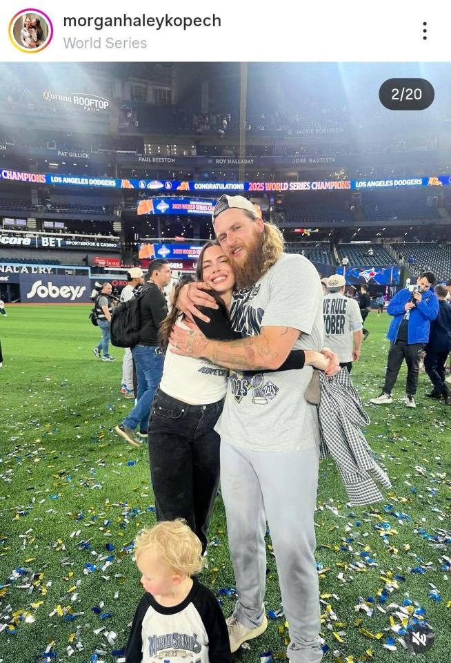 　コペックの妻モーガンさんのインスタグラム＠ｍｏｒｇａｎｈａｌｅｙｋｏｐｅｃｈ（１１月４日付）より 
