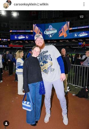 　クライン夫妻。カーソン夫人のインスタグラム＠ｃａｒｓｏｎｋａｙｋｌｅｉｎ（１１月４日付）より