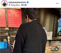 　中田廉氏インスタグラム（ｎａｋａｔａｔａｔａｒｅｒｅｎ）より