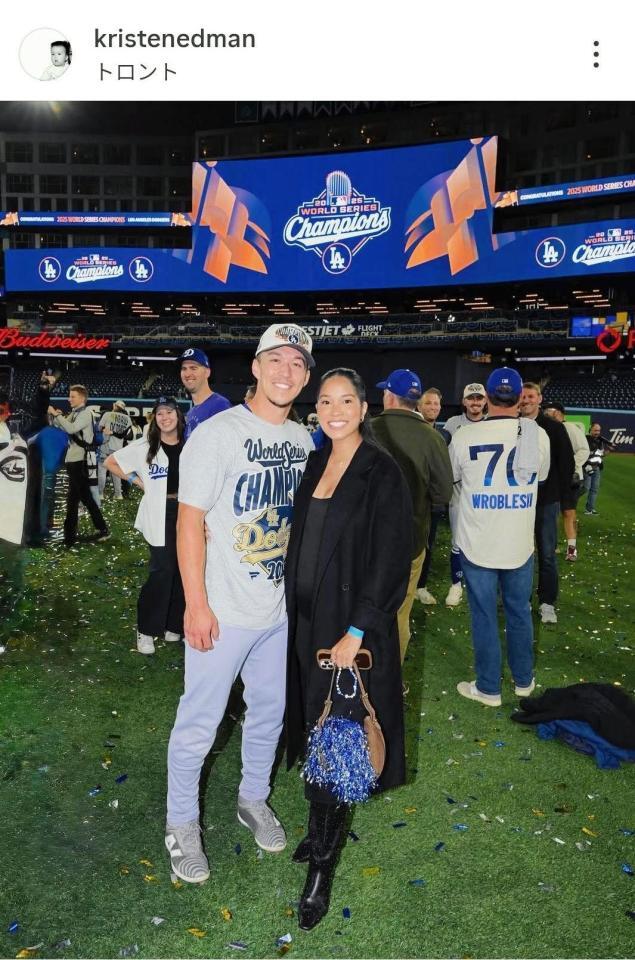 　エドマンの妻、クリスティンさんのインスタグラム（＠ｋｒｉｓｔｅｎｅｄｍａｎ）から