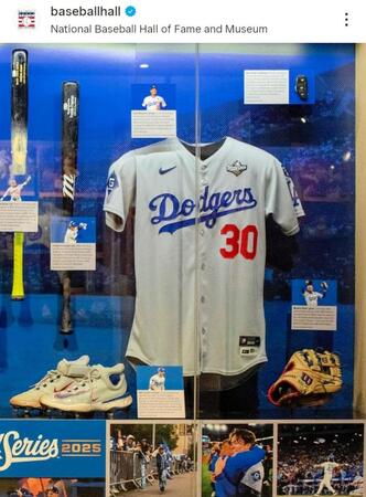 　米野球殿堂博物館のインスタグラム（ｂａｓｅｂａｌｌｈａｌｌ）より