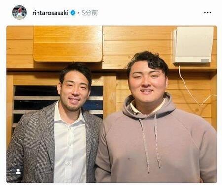 　佐々木麟太郎のインスタグラム（ｒｉｎｔａｒｏｓａｓａｋｉ）より 