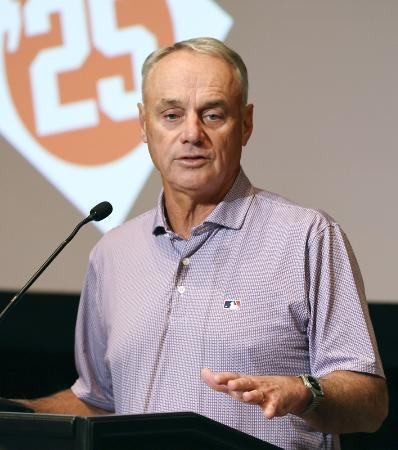 　ＭＬＢコミッショナーのマンフレッド氏＝２０２５年２月