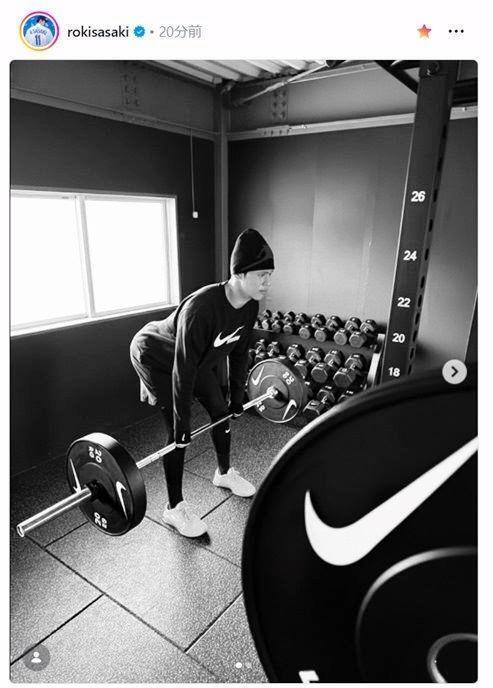 佐々木朗希のインスタグラム（ｒｏｋｉｓａｓａｋｉ）より 