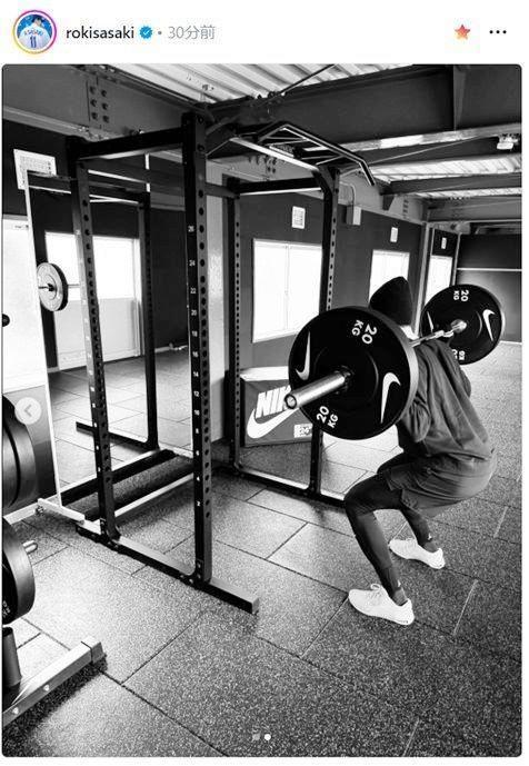 佐々木朗希のインスタグラム（ｒｏｋｉｓａｓａｋｉ）より 