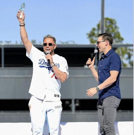 球団イベントに参加したロハス（ロサンゼルス・ドジャース提供）