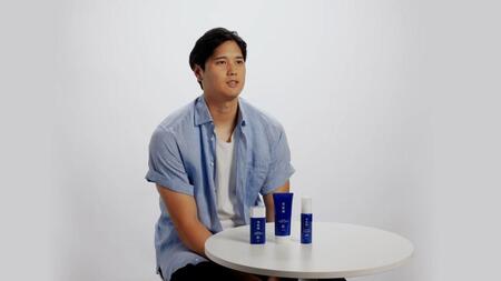 ＣＭの撮影に臨む大谷