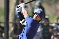 　実戦形式の打撃練習を行うドジャース・大谷＝グレンデール（共同）