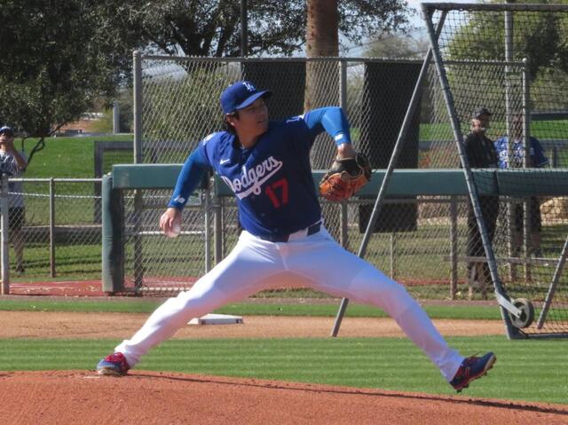 大谷翔平 ライブBP初登板で最速157・7キロ 主力相手に2奪三振