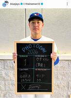 　ブルージェイズの公式インスタグラム（ｂｌｕｅｊａｙｓ）より