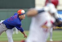 先発した千賀。２回２／３を投げ３安打２失点だった（共同）