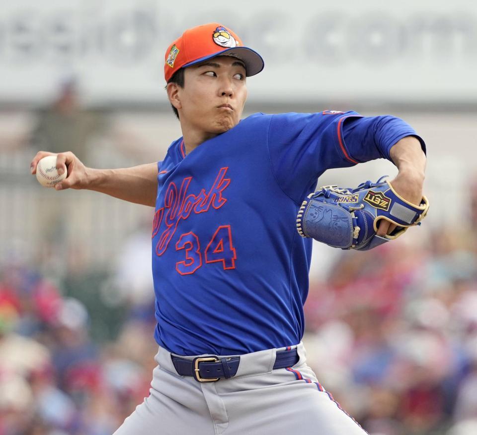 先発した千賀。２回２／３を投げ３安打２失点だった（共同）