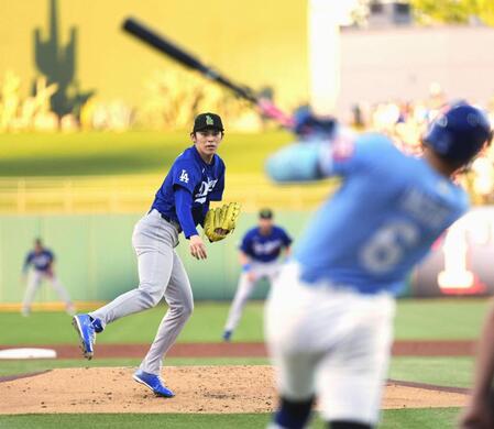 　ロイヤルズ戦に先発したドジャース・佐々木＝サプライズ（共同）
