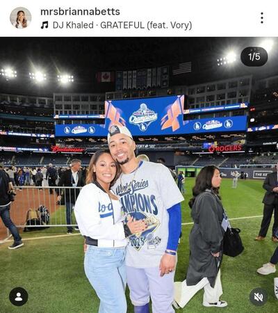 ベッツの妻ブリアンナさんのインスタグラム＠ｍｒｓｂｒｉａｎｎａｂｅｔｔｓ（２５年１１月３日付）より