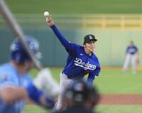 　ロイヤルズ戦に先発したドジャース・佐々木＝サプライズ（共同）