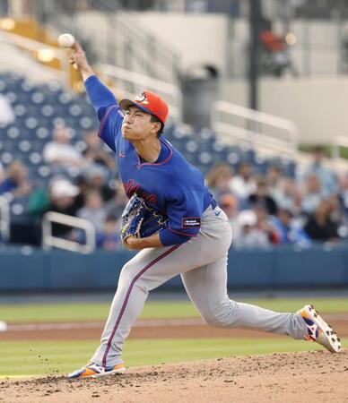 　アストロズ戦に先発したメッツ・千賀＝ウェストパームビーチ（共同）