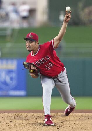 　ロイヤルズ戦に先発したエンゼルス・菊池＝サプライズ（共同）