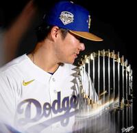 　ゴールドユニを身にまとった山本（ロサンゼルス・ドジャース提供）