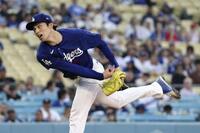 　エンゼルス戦に先発登板したドジャース・佐々木＝ロサンゼルス（共同）