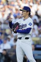 　ダイヤモンドバックスとの開幕戦に先発したドジャース・山本＝ロサンゼルス（共同）