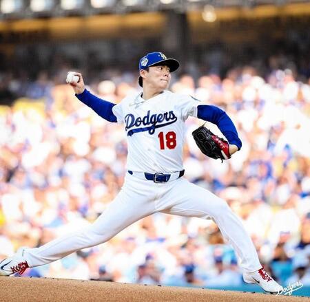 　６回２失点と力投した山本（ロサンゼルス・ドジャース提供）