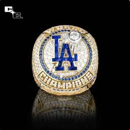 　ドジャースの優勝リング（ロサンゼルス・ドジャース提供）