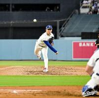 　６回２失点と力投した山本（ロサンゼルス・ドジャース提供）