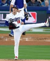 　２年連続で開幕戦白星を挙げた山本（共同）