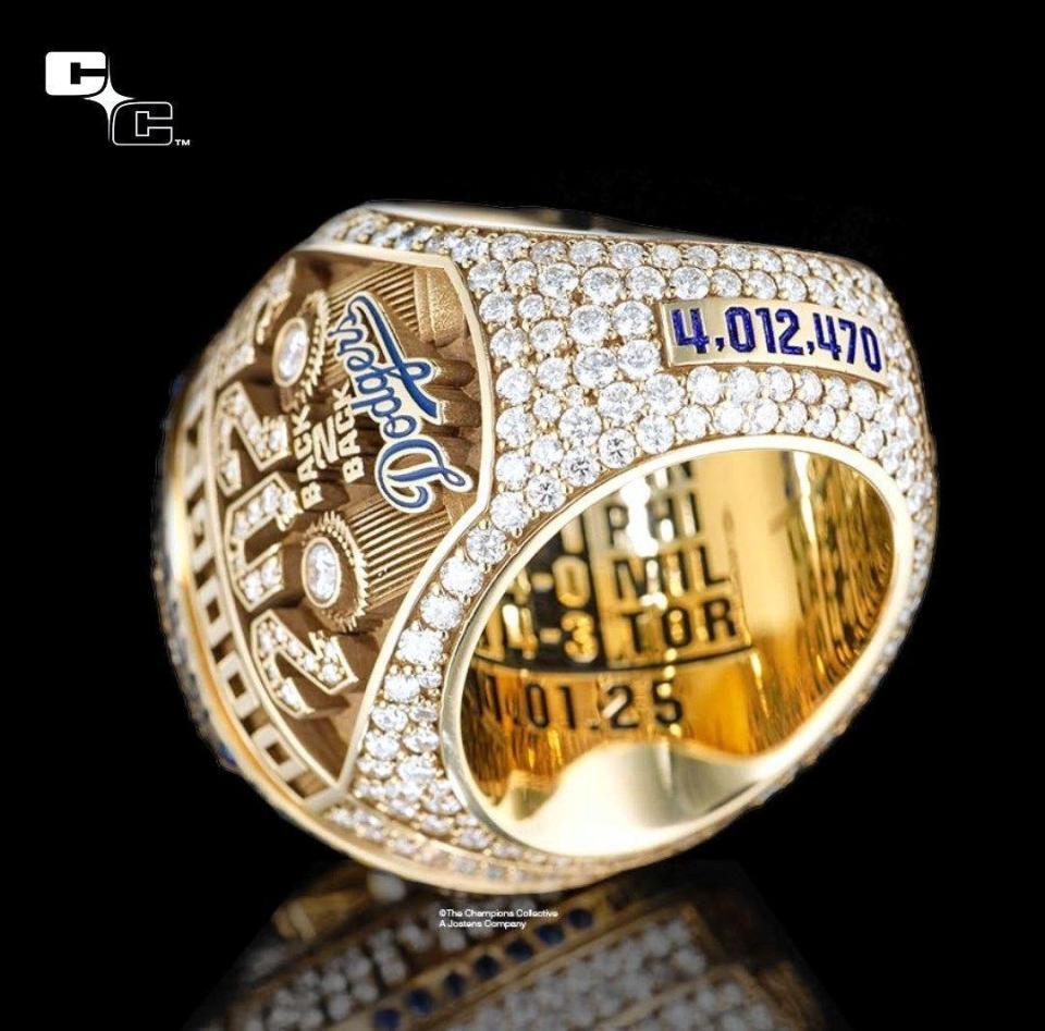 　ドジャースの優勝リング（ロサンゼルス・ドジャース提供）