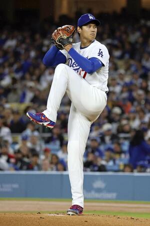 ガーディアンズ戦に先発で今季初登板した大谷（共同）