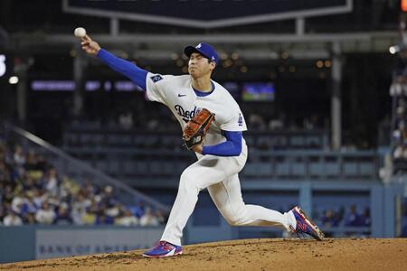 ガーディアンズ戦に先発で今季初登板した大谷（共同）