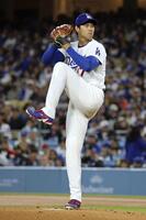 ガーディアンズ戦に先発で今季初登板した大谷（共同）